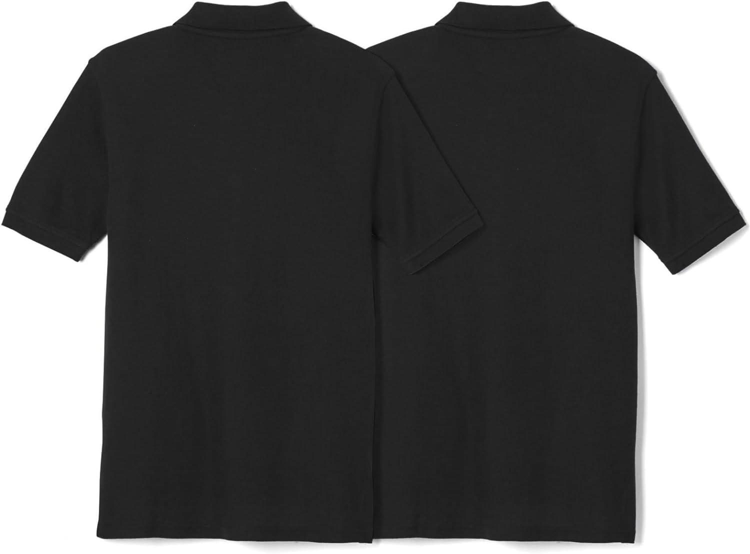 French Toast Boys’ 2-Pack Short Sleeve Pique Polo Shirt(Black)