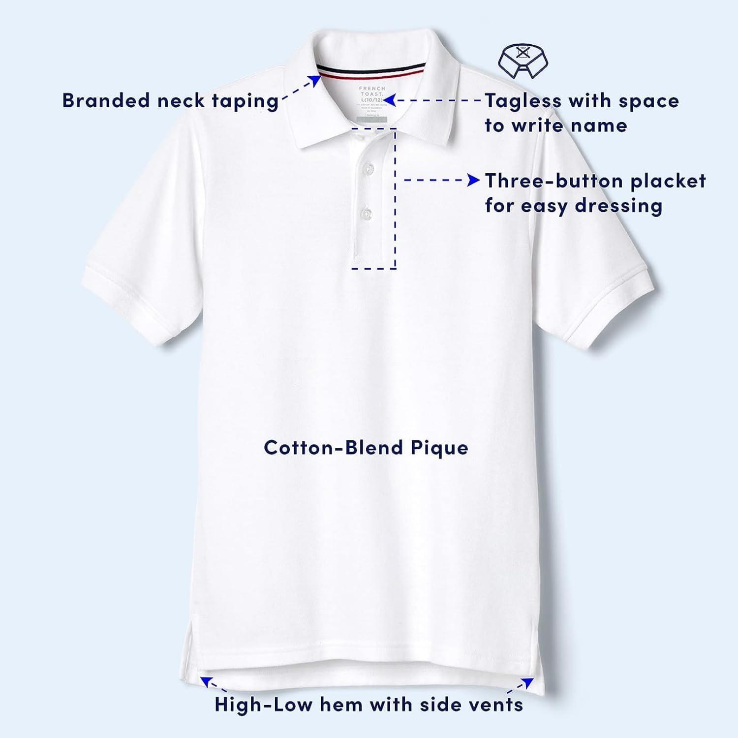 French Toast Boys’ 2-Pack Short Sleeve Pique Polo Shirt(Black)