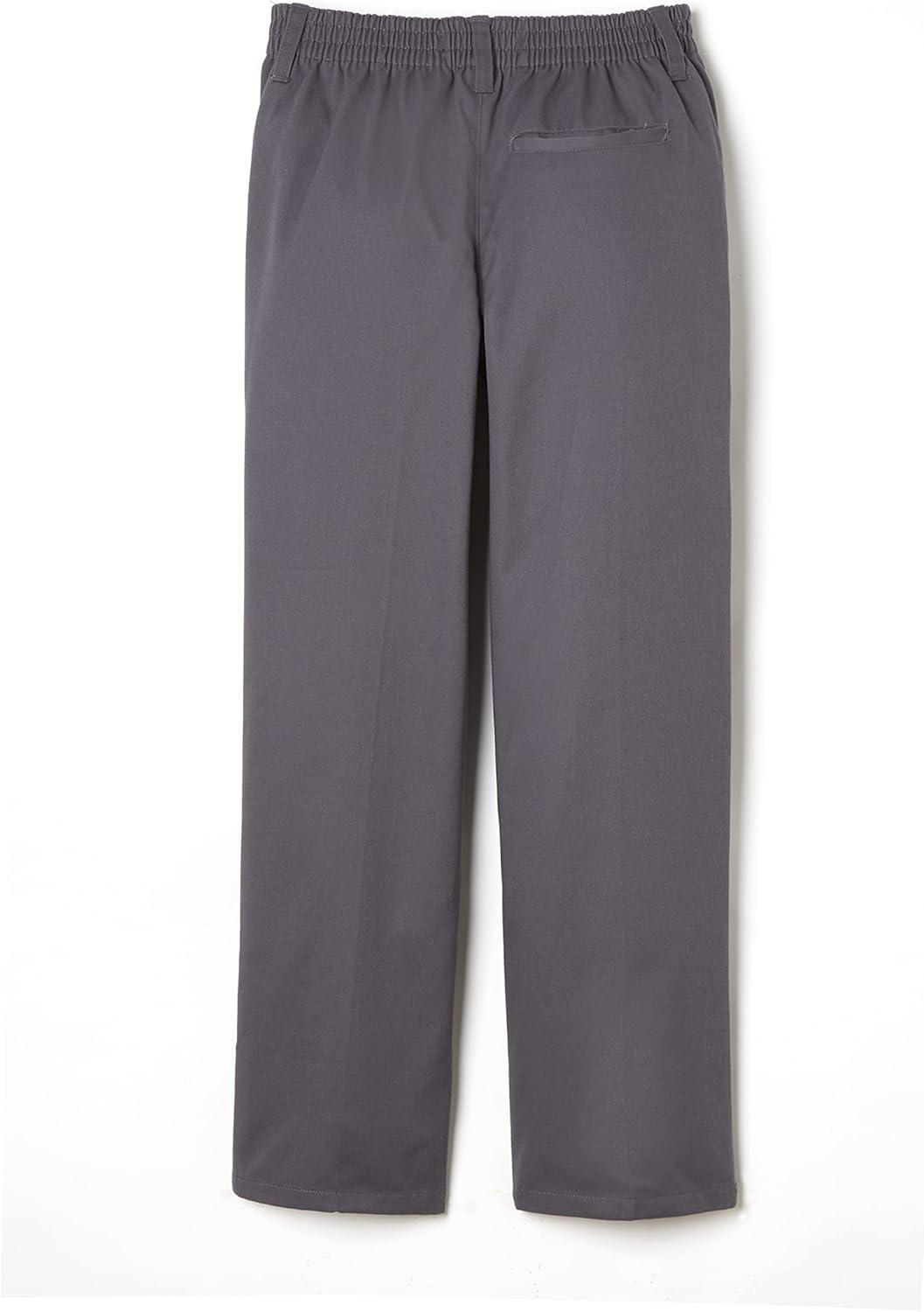 French Toast Boys Pull-On Relaxed Fit School Uniform Pant (Standard & Husky)(Heather Gray)