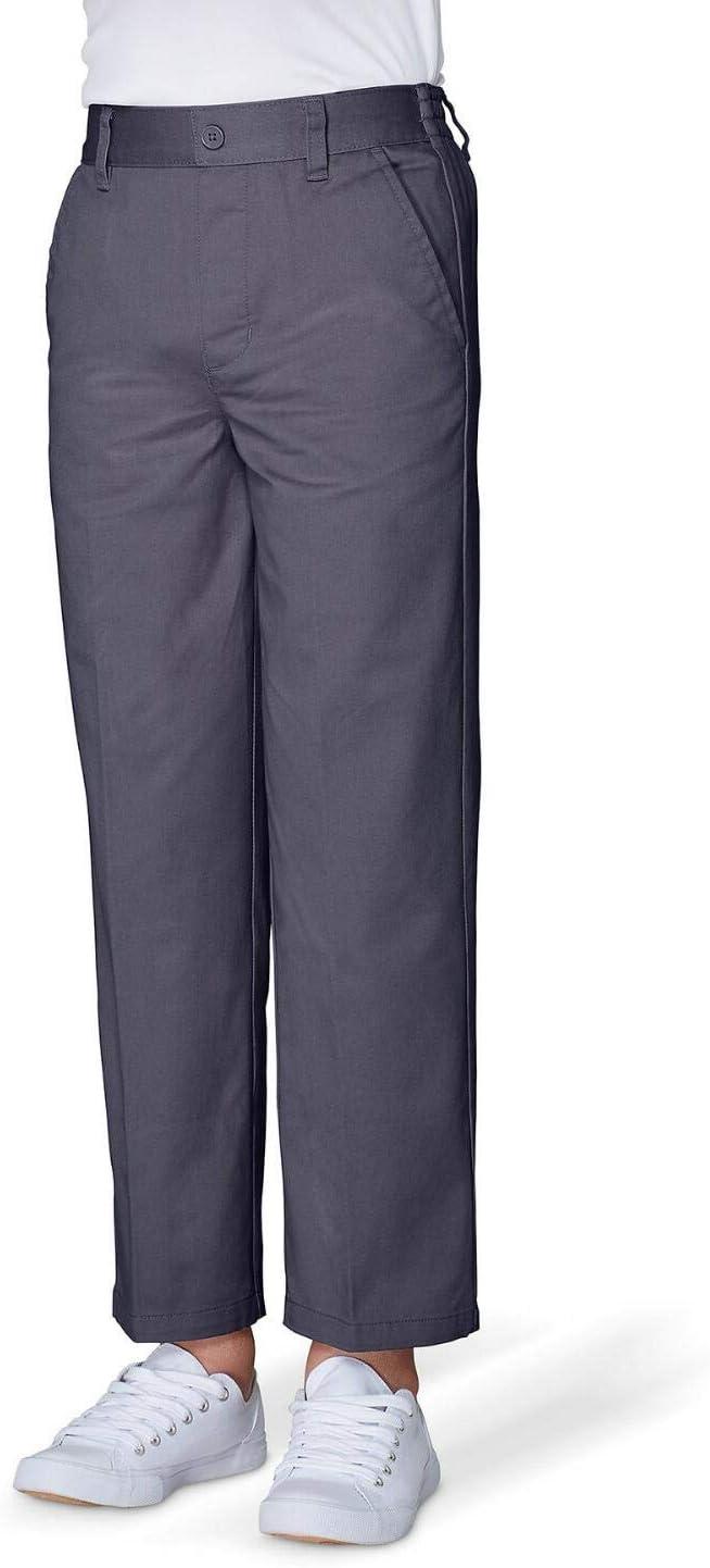 French Toast Boys Pull-On Relaxed Fit School Uniform Pant (Standard & Husky)(Heather Gray)