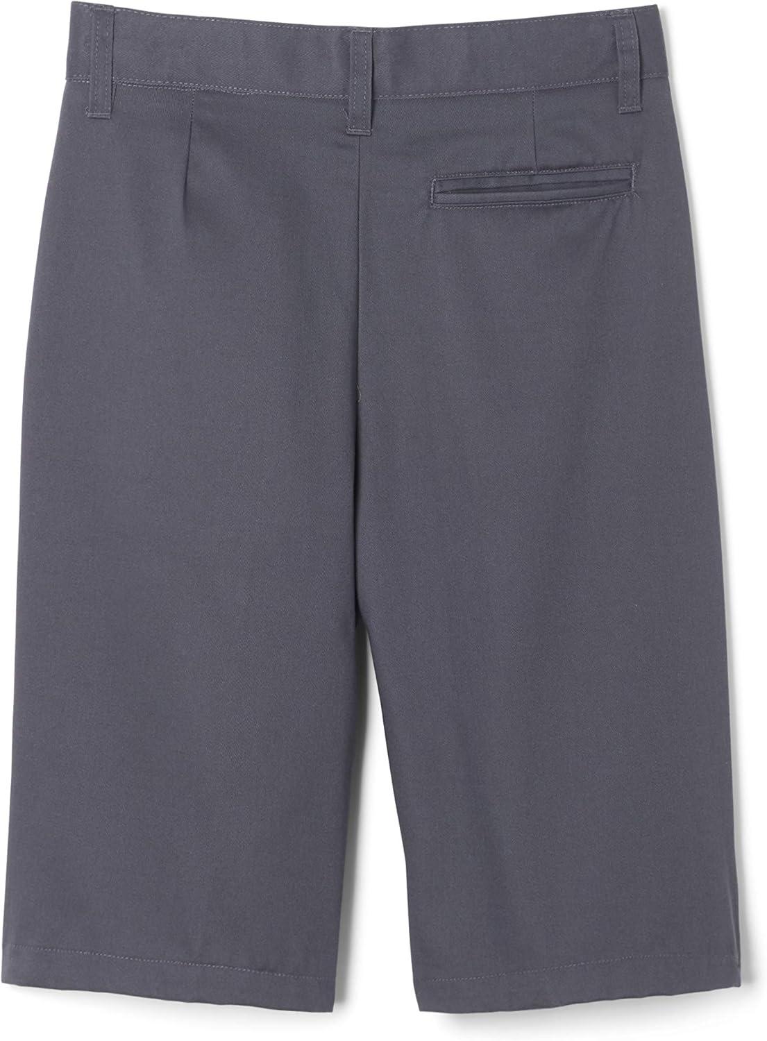 French Toast Boys’ Adjustable Waist Stretch Flat Front Shorts (Standard & Husky) for School Uniform(Heather Gray)