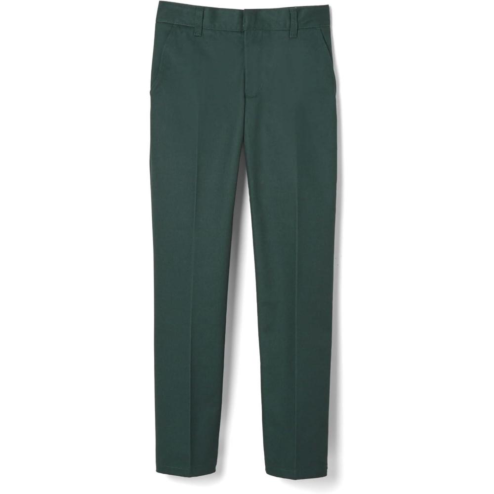 French Toast Boys’ Adjustable Waist Relaxed Fit Twill Pant (Standard, Slim & Husky)(Hunter Green)