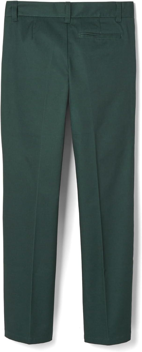 French Toast Boys’ Adjustable Waist Relaxed Fit Twill Pant (Standard, Slim & Husky)(Hunter Green)
