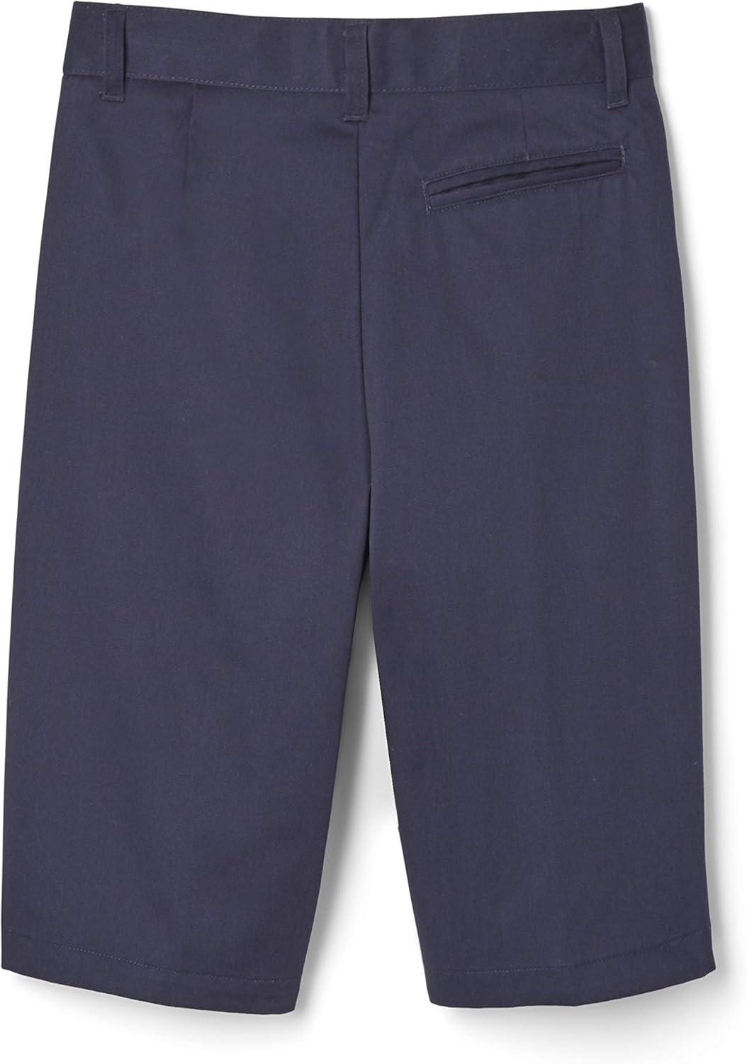 French Toast Boys’ Adjustable Waist Stretch Flat Front Shorts (Standard & Husky) for School Uniform(Navy)