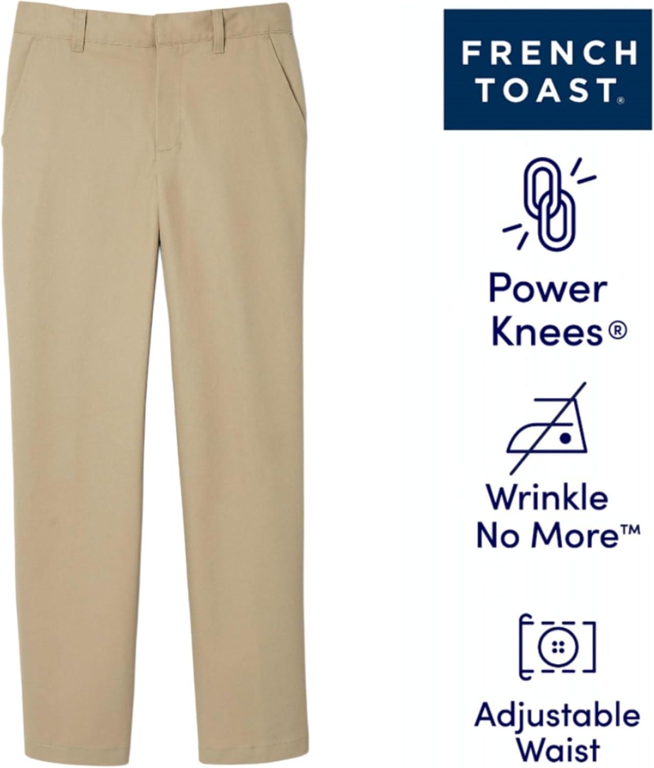 French Toast Boys’ Adjustable Waist Relaxed Fit Pant(Khaki)