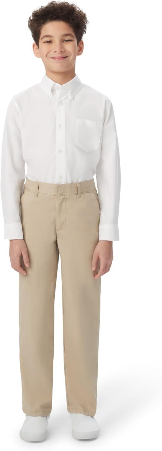 French Toast Boys’ Adjustable Waist Relaxed Fit Pant(Khaki)