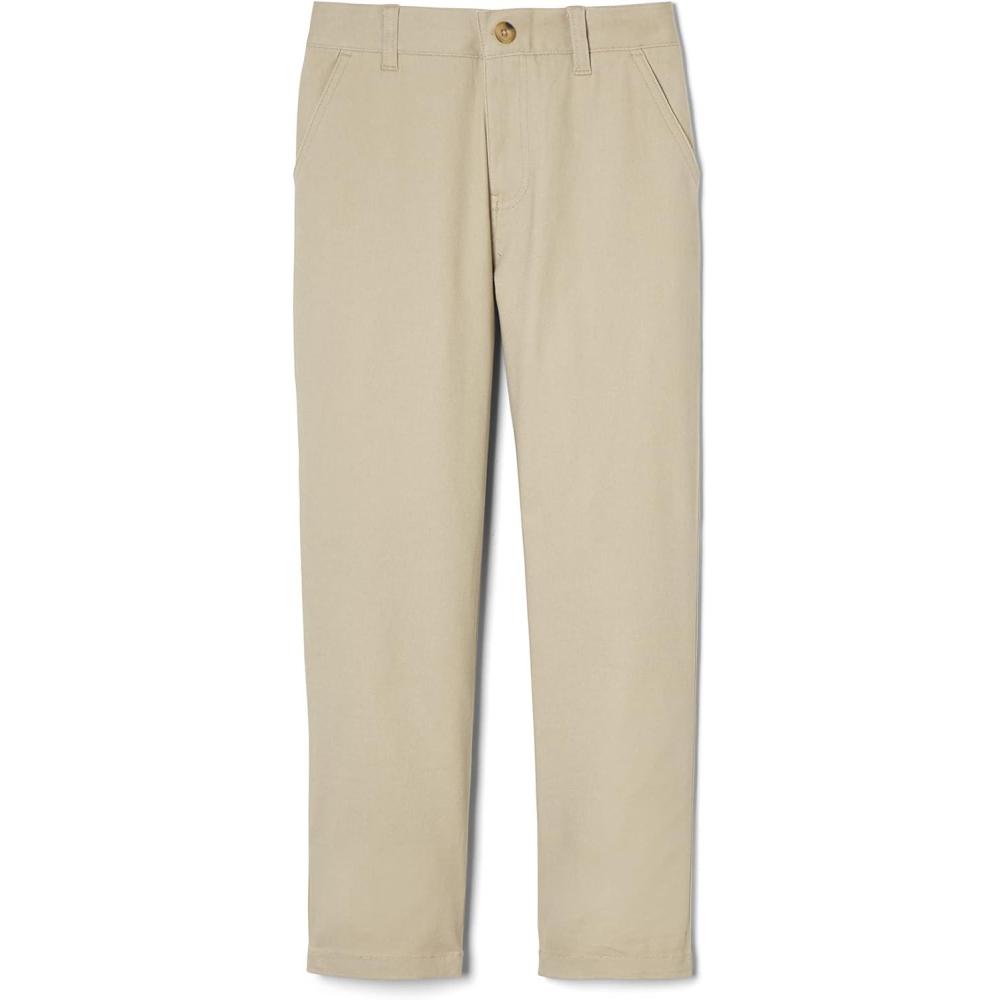 French Toast Boys’ Adjustable Waist Straight Fit Stretch Twill Chino Pant(School Uniform Khaki)