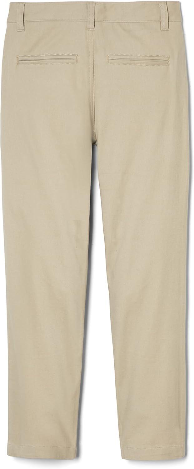 French Toast Boys’ Adjustable Waist Straight Fit Stretch Twill Chino Pant(School Uniform Khaki)