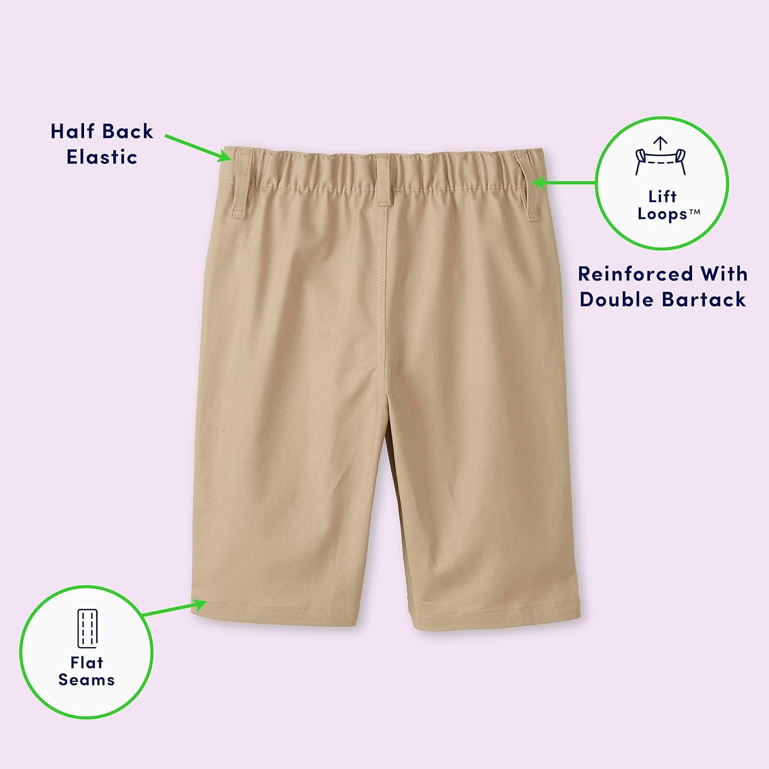 French Toast Girls Adaptive Bermuda Shorts with Hook and Loop Closure(Navy (New))