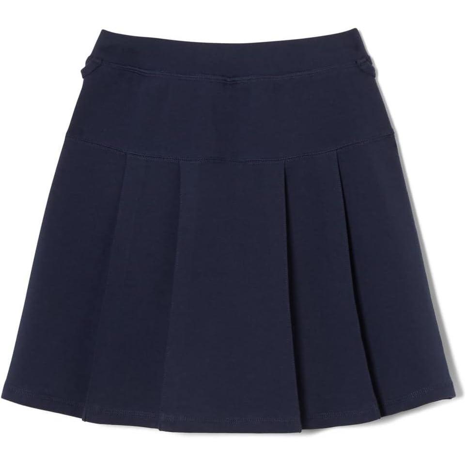 French Toast Girls Adaptive Pleated Ponte Scooter Skirt with Pull-Up Lift Loops(Navy)