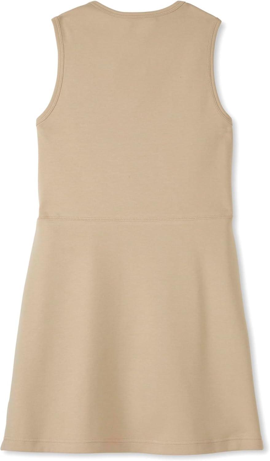 French Toast Girls’ Adaptive Zip Front Stretch Ponte Jumper(Khaki)