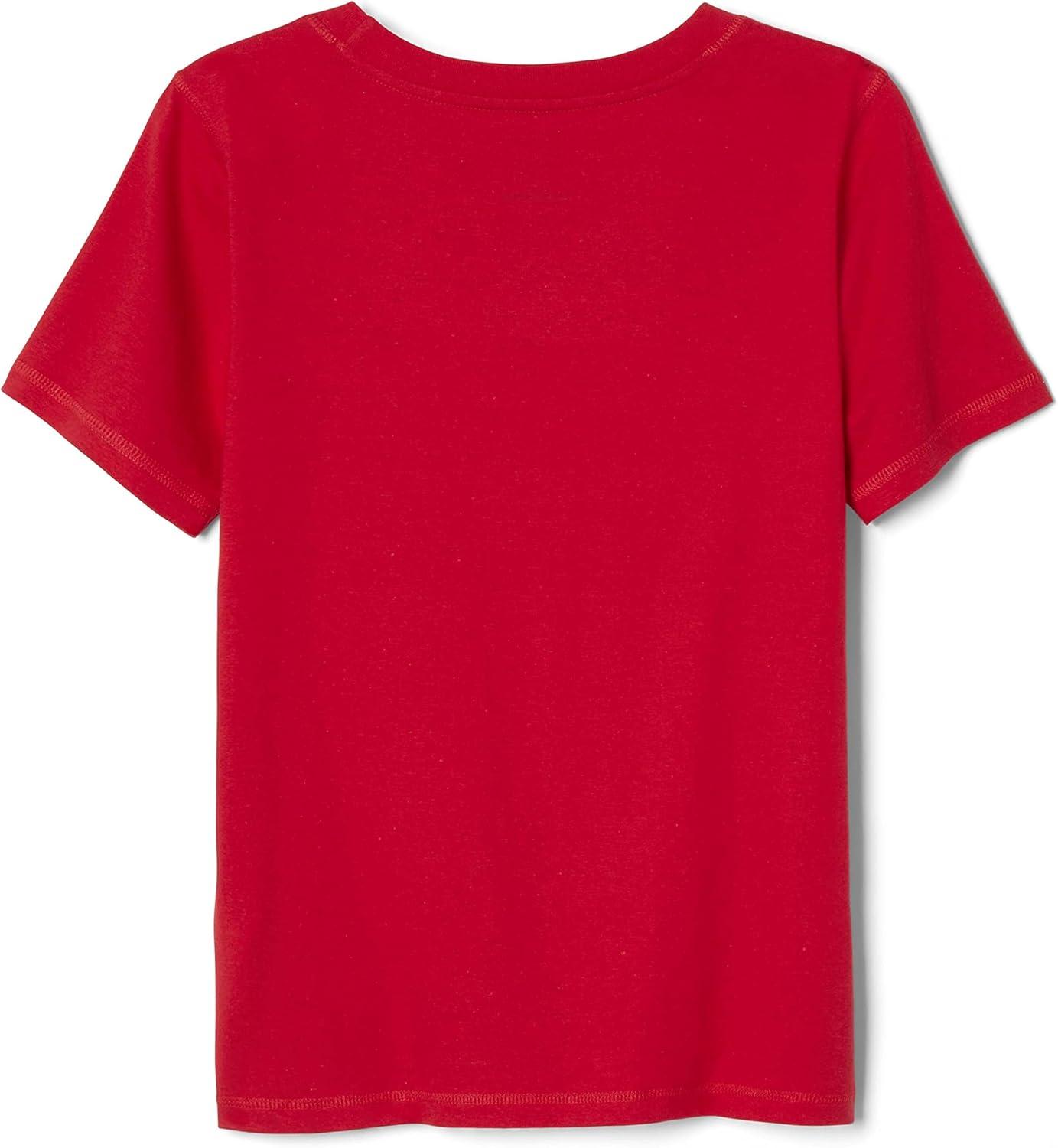 French Toast Boys Adaptive Short Sleeve Super-Soft Crewneck Tee Shirt with Flat Seams(Red)