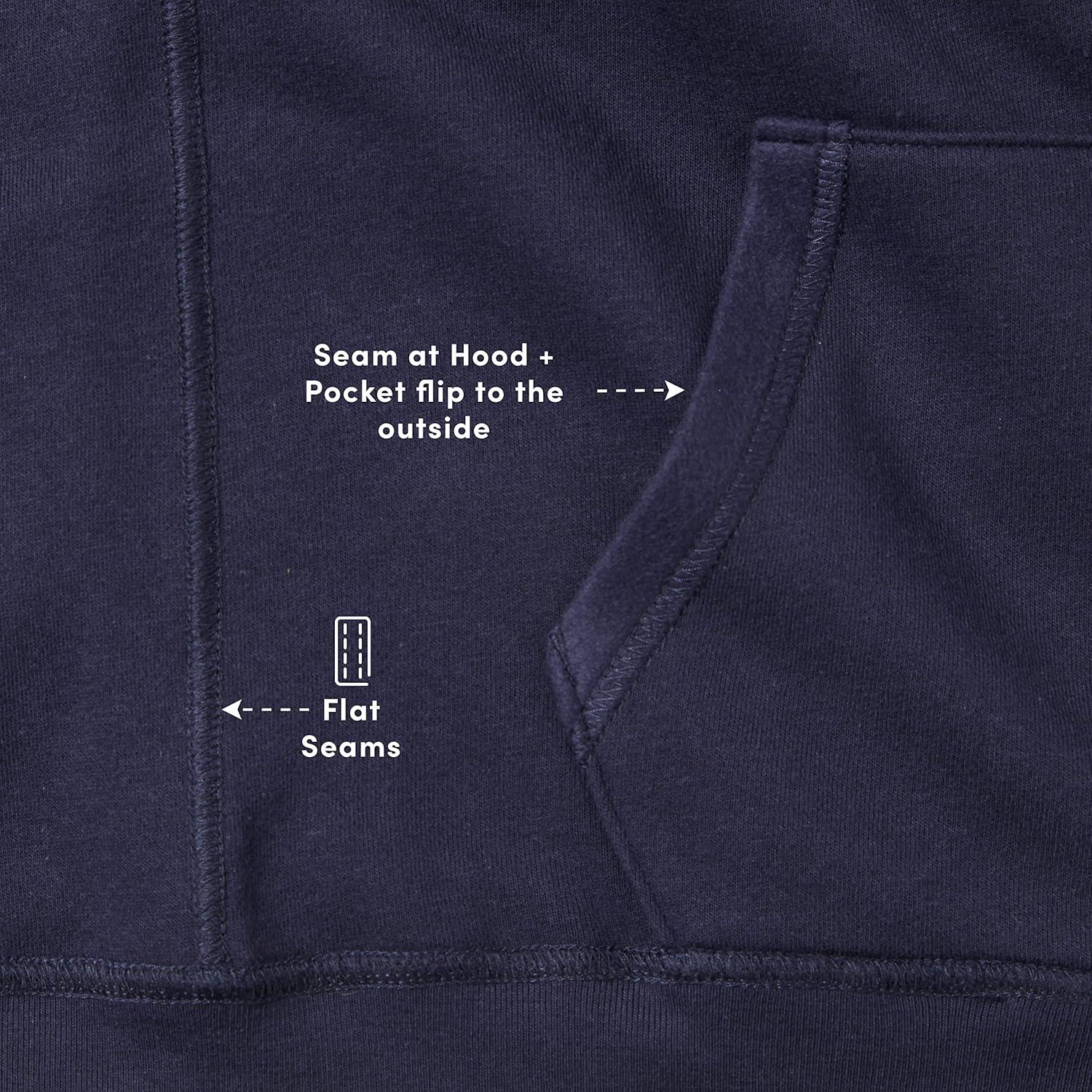 French Toast Unisex Child Adaptive Long Sleeve Fleece Hoodie With Flat Seams And Hidden Hook Loop Closure Sweatshirt(Navy)