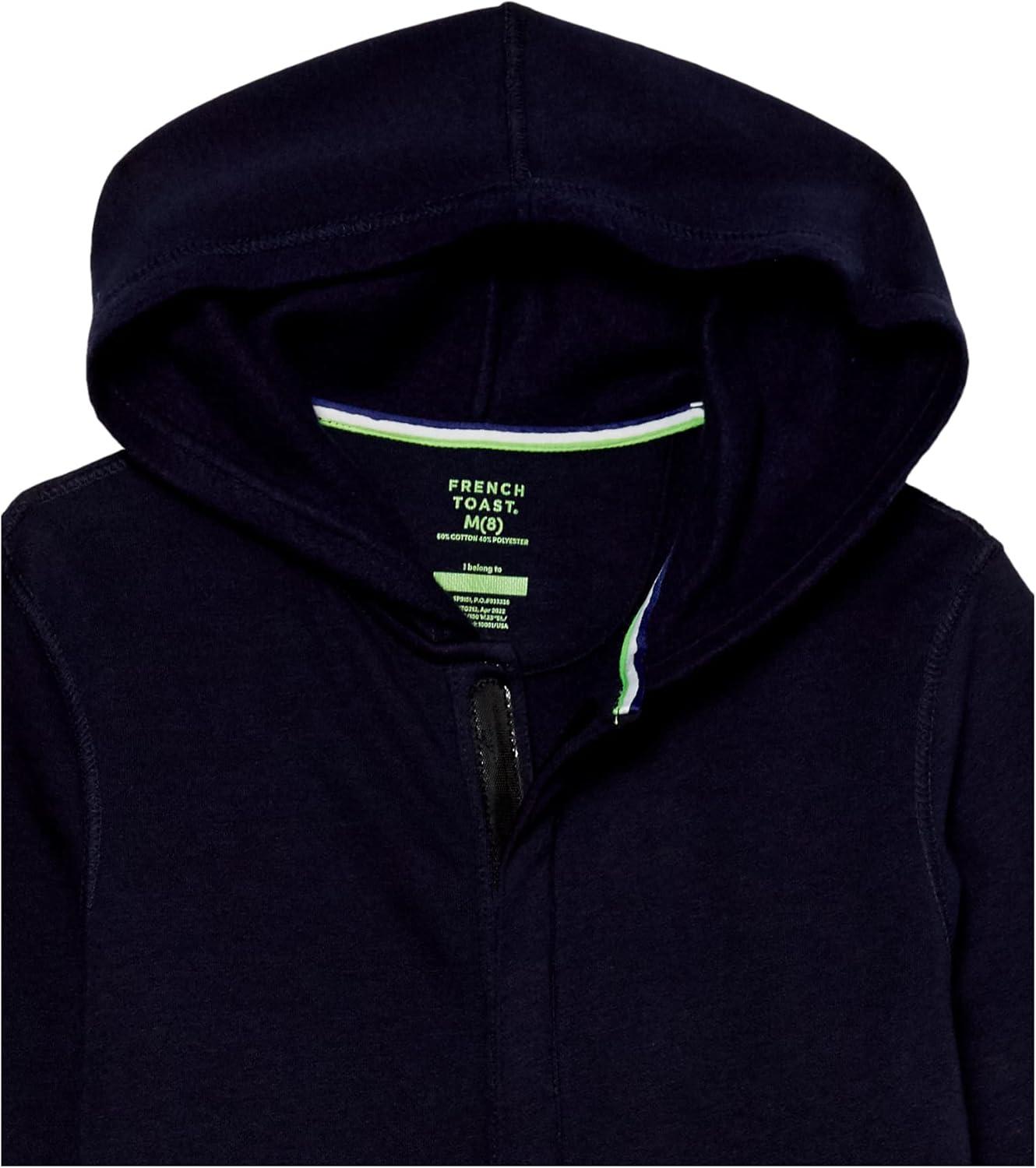 French Toast Unisex Child Adaptive Long Sleeve Fleece Hoodie With Flat Seams And Hidden Hook Loop Closure Sweatshirt(Navy)