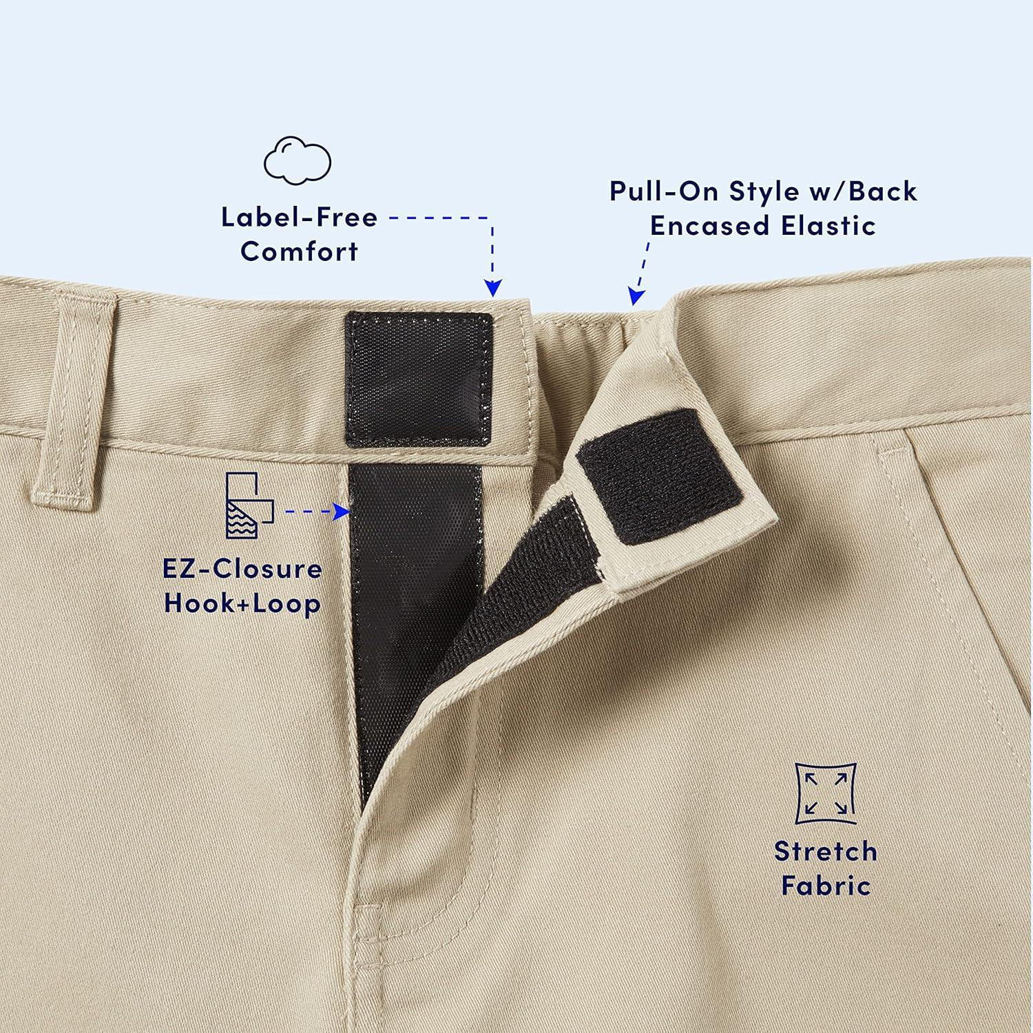 French Toast Girls’ Adaptive Straight Leg Pants with Hook and Loop Closure and Pull-Apart Leg Openings(Khaki)
