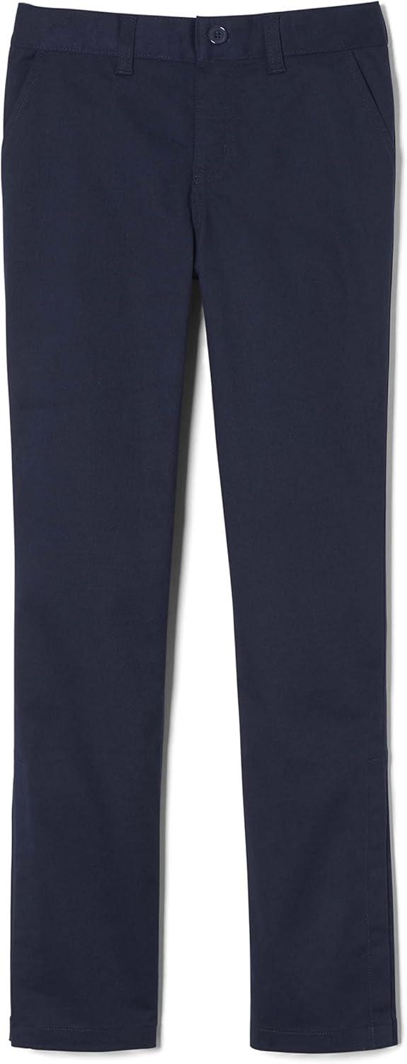 French Toast Girls’ Adaptive Straight Leg Pants with Hook and Loop Closure and Pull-Apart Leg Openings(Navy)