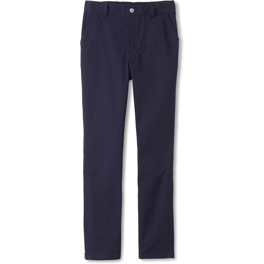 French Toast Girls Adaptive Straight Leg Stretch Twill Pant(Navy (New))