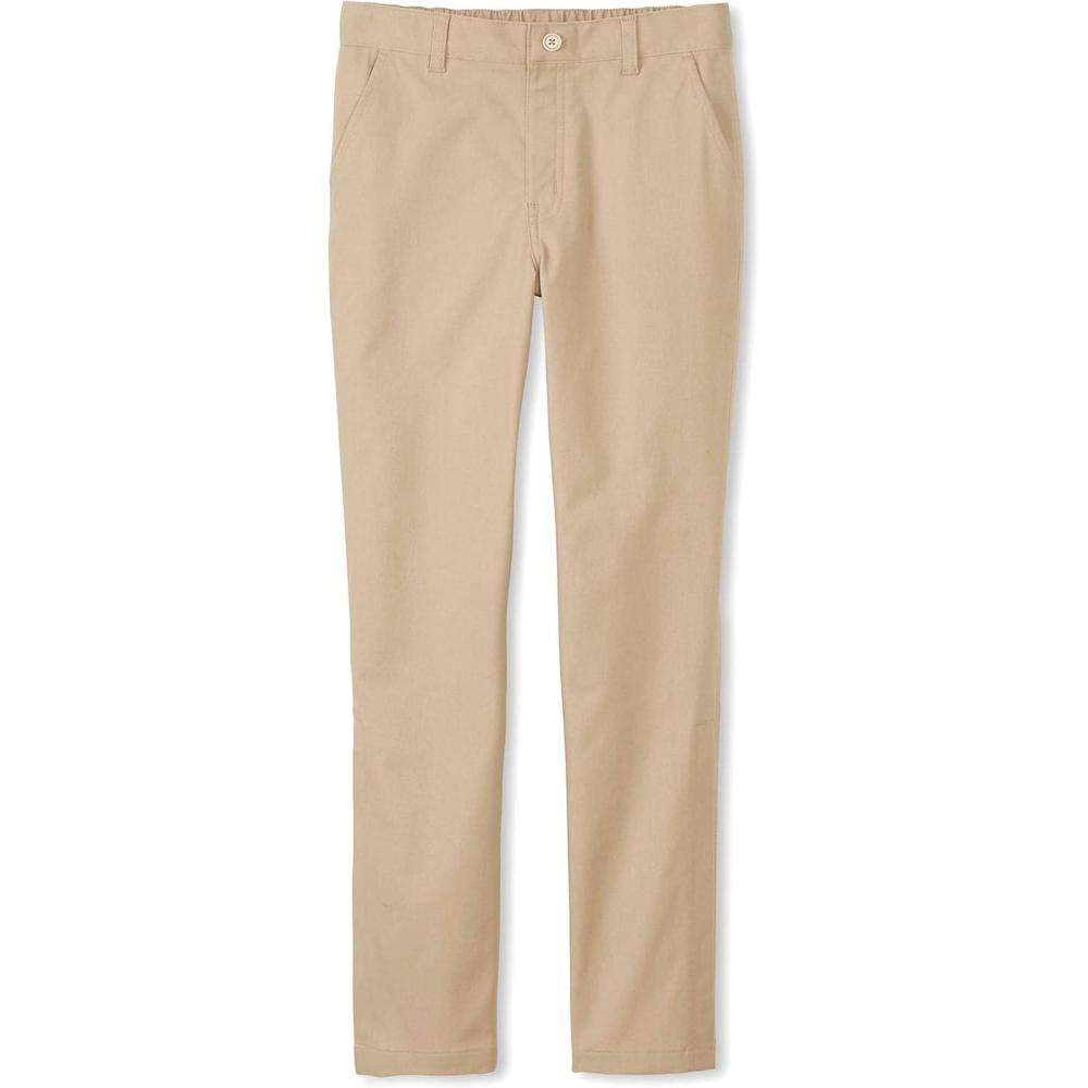 French Toast Girls Adaptive Straight Leg Stretch Twill Pant(Khaki (New))