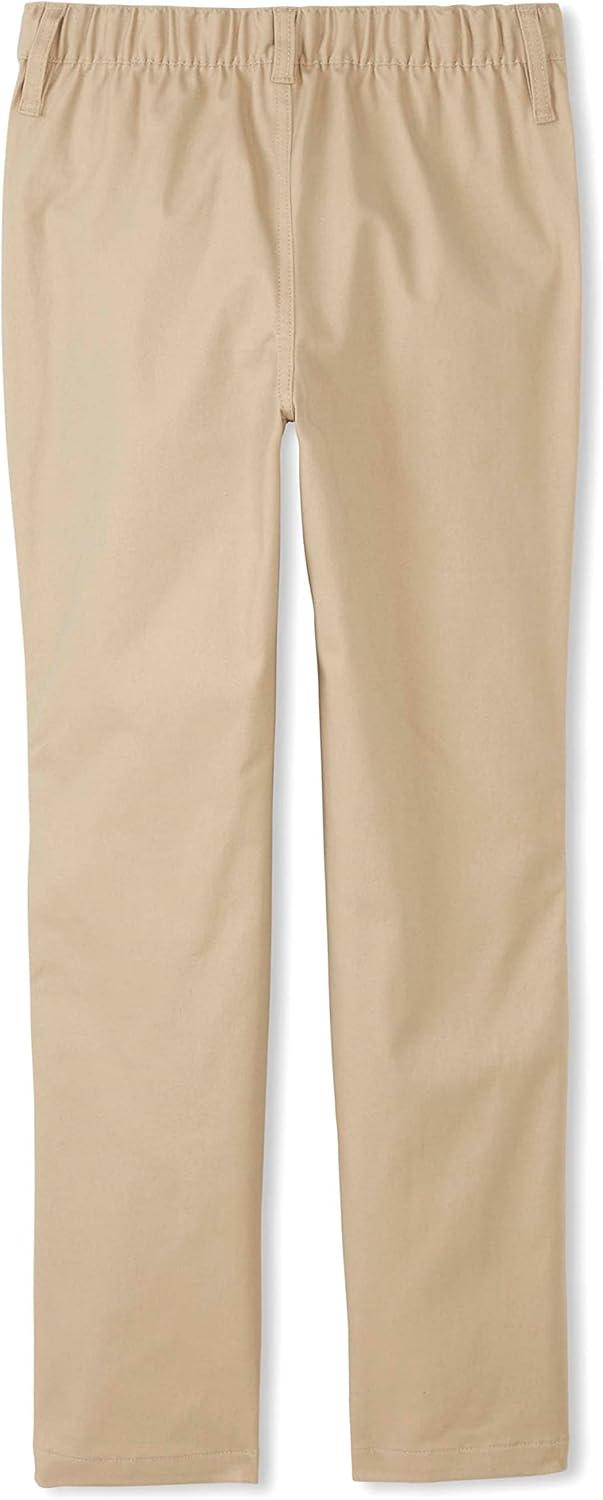 French Toast Girls Adaptive Straight Leg Stretch Twill Pant(Khaki (New))