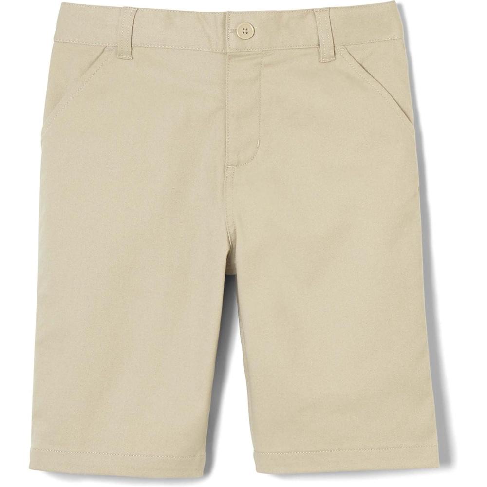 French Toast Girls Adaptive Bermuda Shorts with Hook and Loop Closure(Khaki)