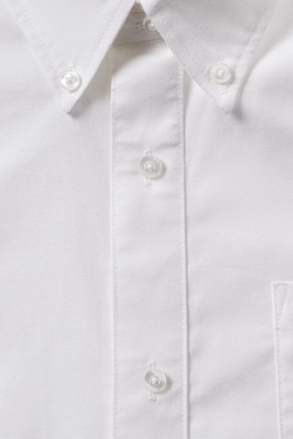 French Toast Boys Adaptive Long Sleeve Oxford Shirt with Hidden Hook and Loop Placket and Cuffs(White)