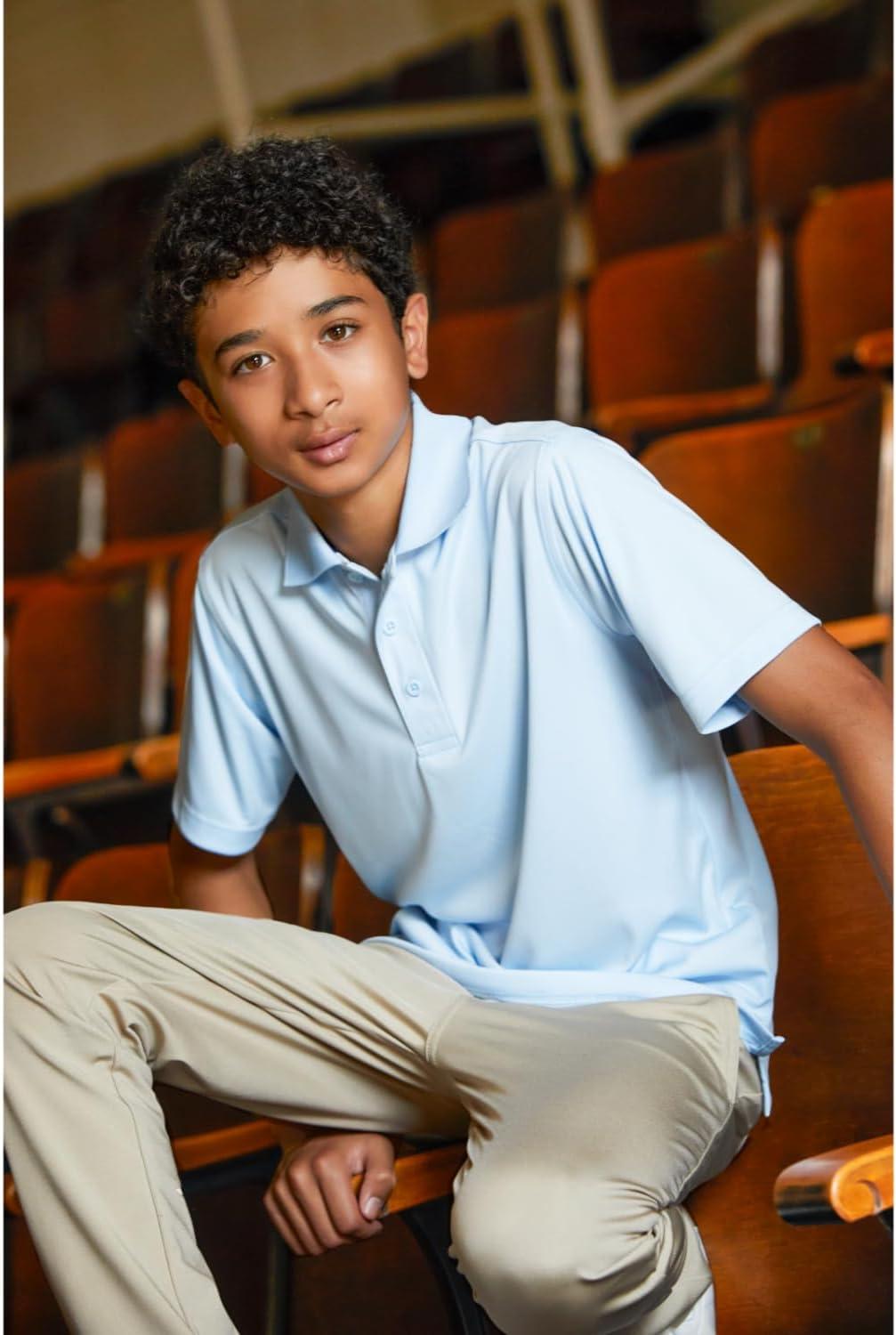 French Toast Boys’ Slim Fit Stretch Performance Pant(Khaki)
