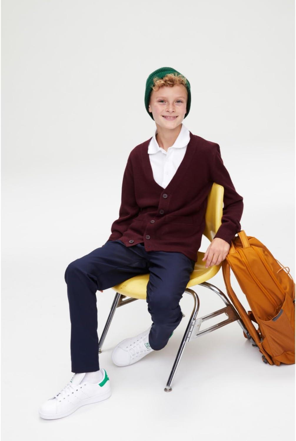 French Toast Boys’ Slim Fit Stretch Performance Pant(Navy)