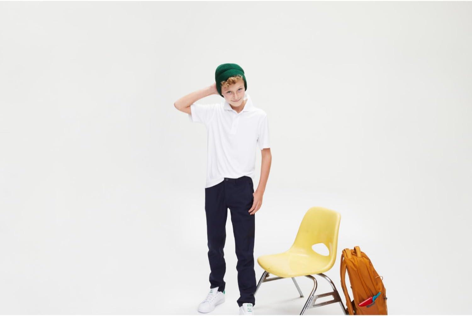 French Toast Boys’ Slim Fit Stretch Performance Pant(Navy)