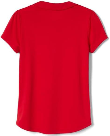 French Toast Girls’ Short Sleeve Moisture Wicking Sport Polo(Red)