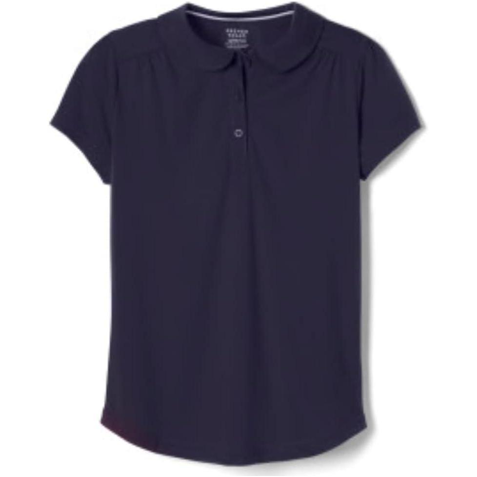 French Toast Girls’ Short Sleeve Moisture Wicking Sport Polo(Navy)