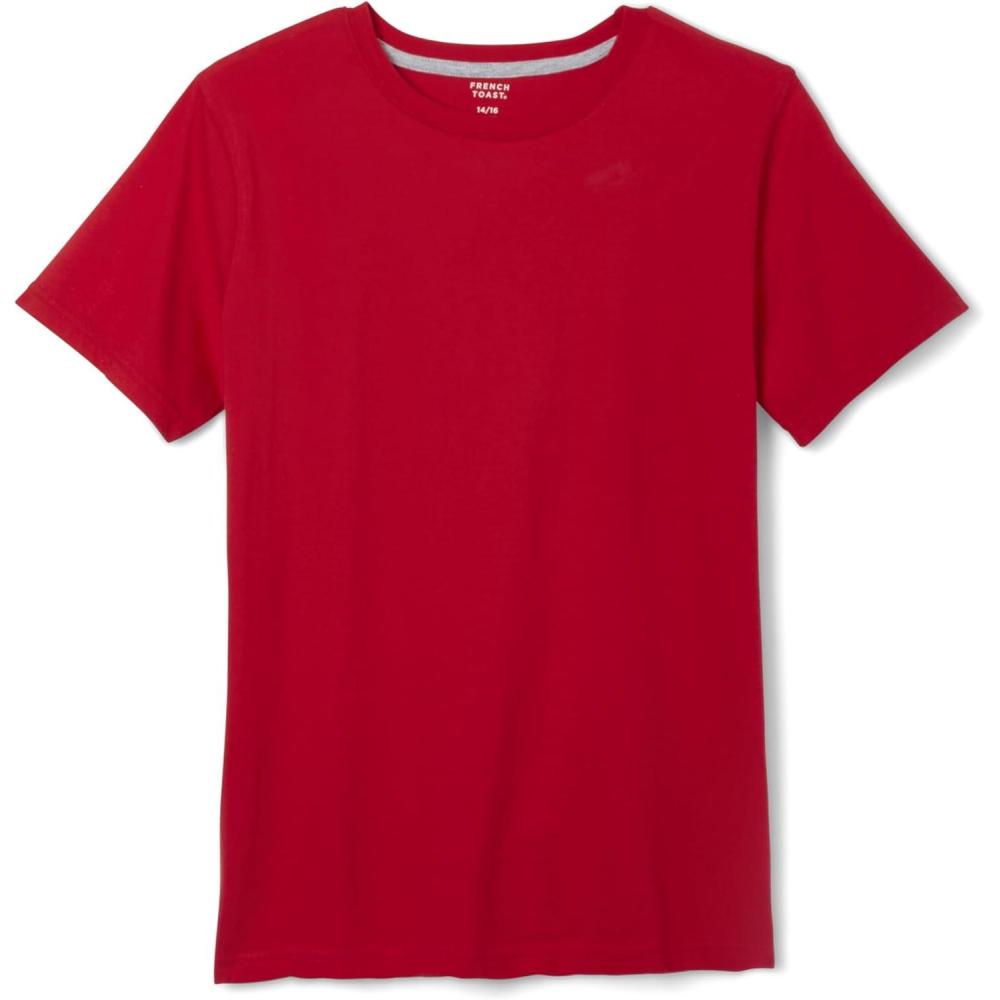 French Toast Boys Short Sleeve Crewneck Tee T Shirt(Red)